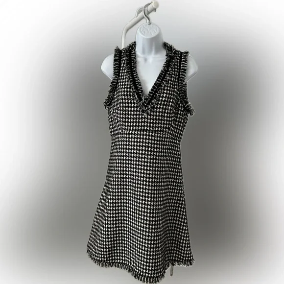 Kate Spade Black and White Ruffled Sleeveless Dress - Picture 1 of 3